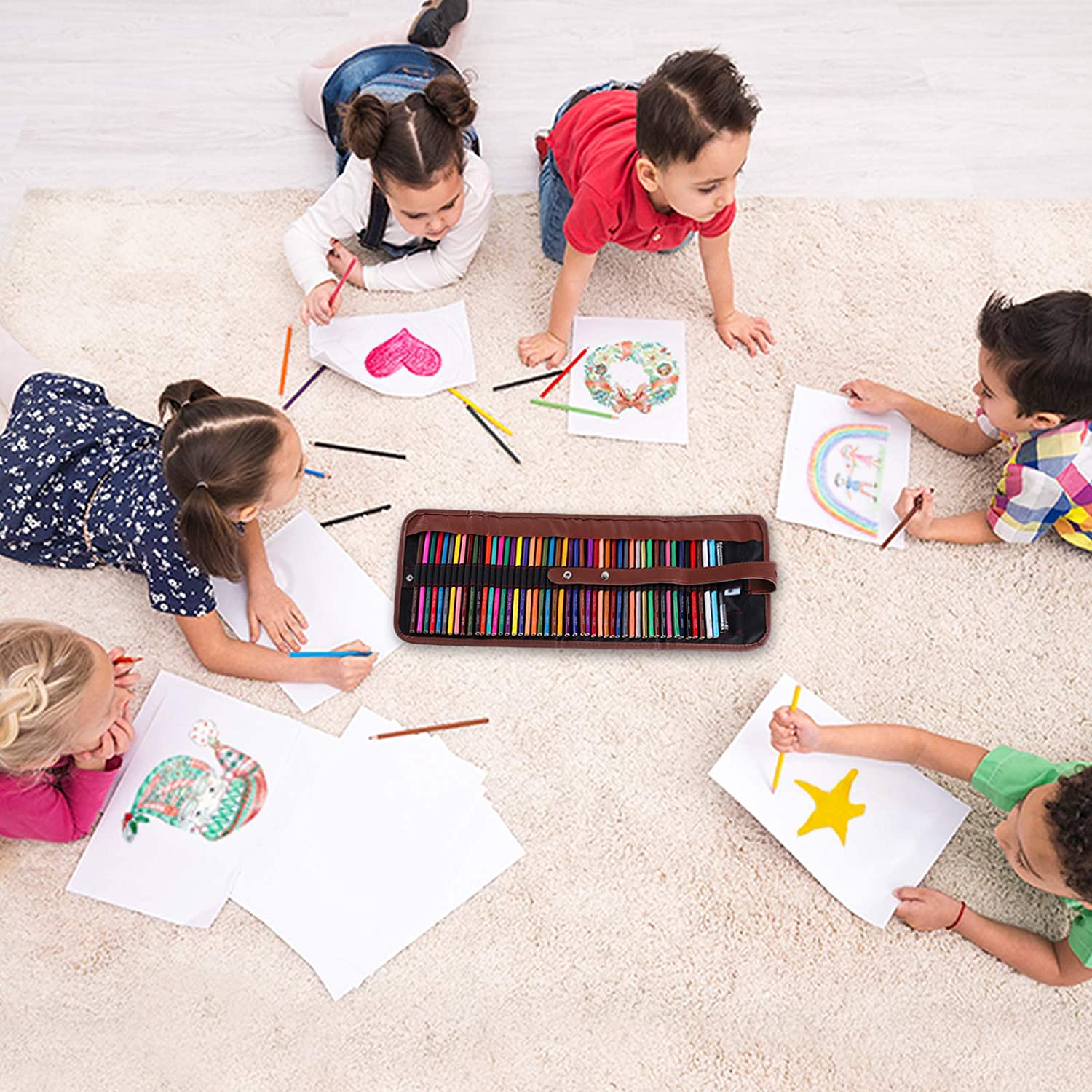 Σετ 48 ξυλομπογιές σε Κασετίνα με Δερμάτινο κλείσιμο με Όνομα - Image 3