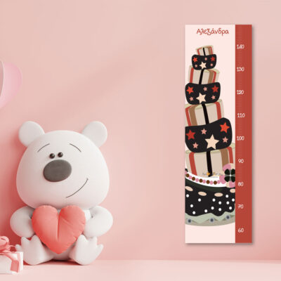 Μετρητής Ύψους Παιδιού με Τούρτα, υψομετρητής με Όνομα