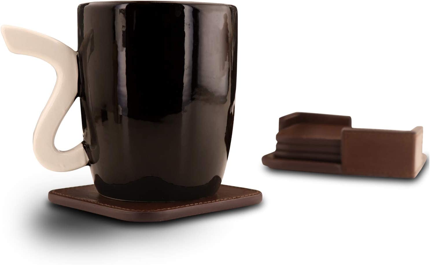 4 Δερμάτινα Σουβέρ, Μήνυμα σε βάση χαραγμένο με Laser - Image 3