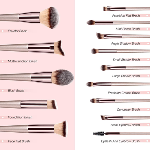 Δερμάτινο Τσαντάκι, Make Up Brush Set, με Αρχικά - Image 2