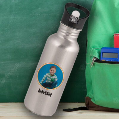 Με Φωτογραφία, ενσωματωμένο καλαμάκι, Ανοξείδωτο Παγούρι