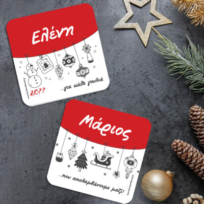 Σουβέρ 2 τεμάχια με βάση Φελλό, Love με Φωτογραφία, Μήνυμα