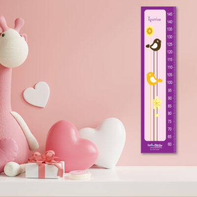 Μετρητής ύψους με πουλάκια και λουλούδια, για κορίτσια