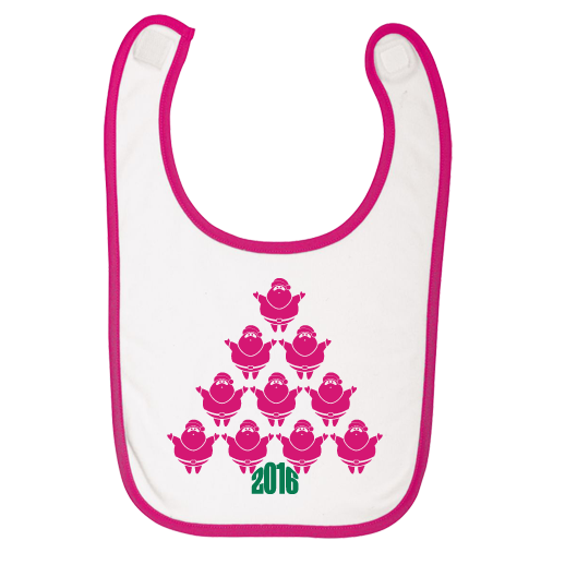 Ροζ Σαλιάρα για Κοριτσάκια με Άγιο Βασίλη