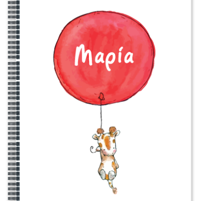 Τετράδιο Σπιράλ για Κορίτσια με Μπαλόνι