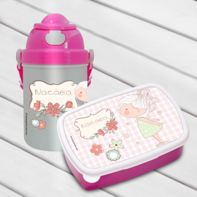 Προσωποποιημένο Σετ Κολατσιού για το σχολείο, Τάπερ με Παγουρίνι