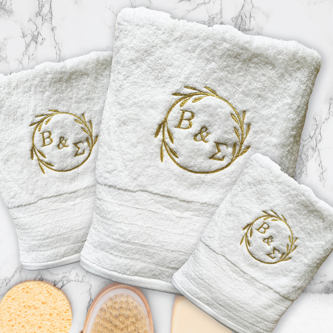 Σετ ή Μεμονωμένες Πετσέτες με Κεντημένα Αρχικά