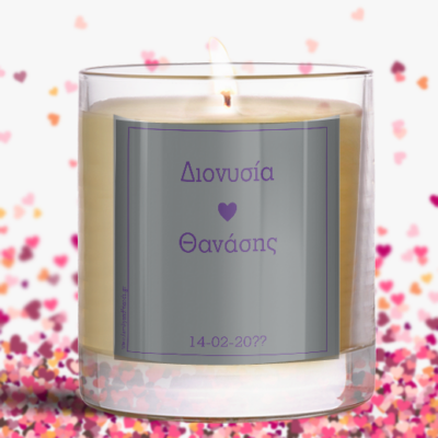 Προσωποποιημένο με Μεταλλική Ετικέτα Κερί σε Ποτήρι με Ονόματα