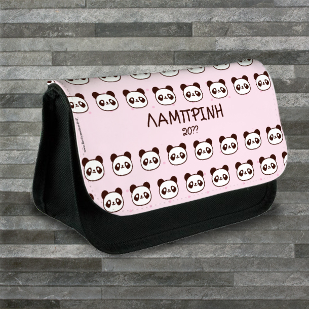 Κασετίνα Υφασμάτινη με αρκουδάκι Πάντα, Προσωποποιημένη με Όνομα