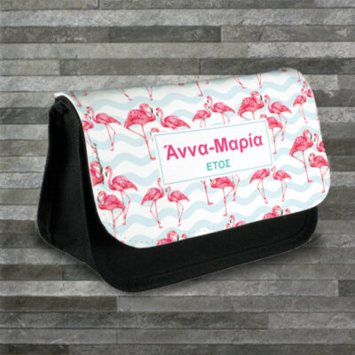 Σχολική Κασετίνα με Φλαμίνγκο Όνομα και Έτος