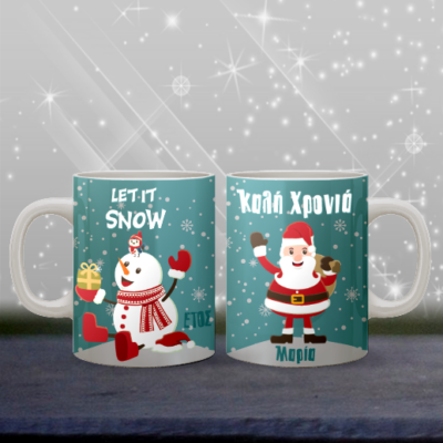 Χριστουγεννιάτικη Κούπα με Χιονάνθρωπο Let it Snow