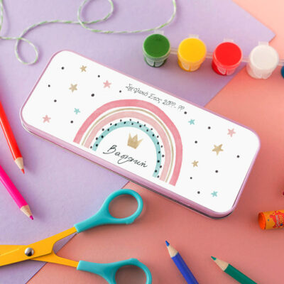 Κασετίνα Σχολική με Ουράνιο Τόξο, Όνομα, Έτος