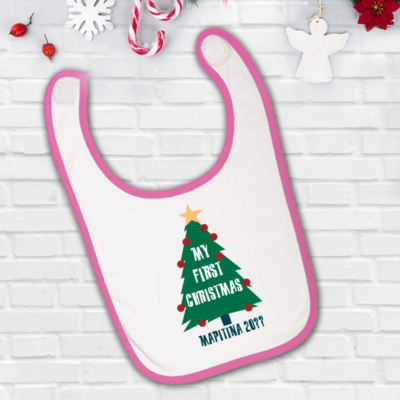 Σαλιάρα Βρεφική, my 1st Christmas, με Όνομα