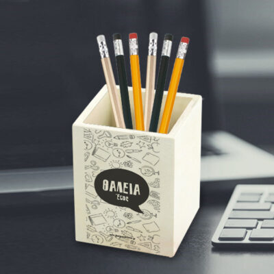 Με Bubble Ξύλινη Μολυβοθήκη με Όνομα Προσωποποιημένη