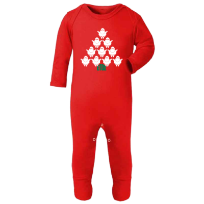 Χριστουγεννιάτικο Ολόσωμο Βρεφικό Φορμάκι με Αη Βασίλη