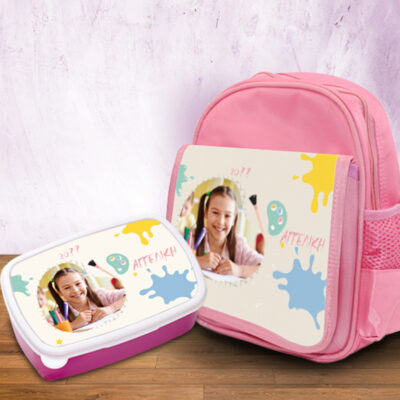 Σετ Τσάντα Πλάτης με Τάπερ φαγητού με Φωτογραφία