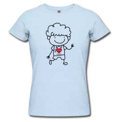 Προσωποποιημένο Δώρο Γαλάζιο T-shirt με καρδιά και Αγοράκι