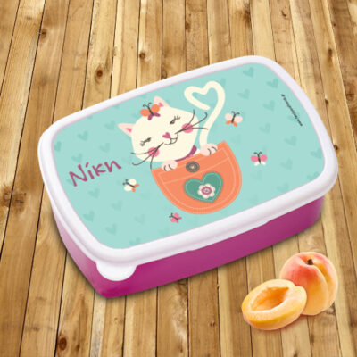 Δοχείο φαγητού με γατούλα για το σχολείο, Προσωποποιημένο με Όνομα