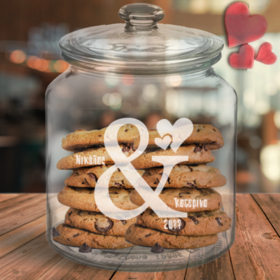 Γυάλινο Βάζο με Σύμβολο, Ονόματα, Ημερομηνία για την Κουζίνα