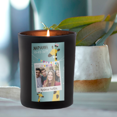 Κερί σε Ποτήρι για Χρόνια Πολλά με Φωτογραφία, Ευχές