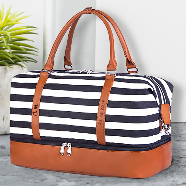 Τσάντα για Θάλασσα με κεντημένα Αρχικά, Embroidered - Image 3