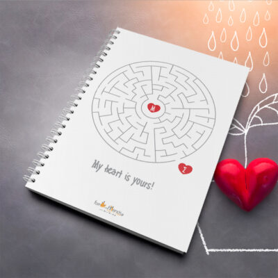 Με λαβύρινθο & καρδιές Τετράδιο Σπιράλ Α4 με Ονόματα