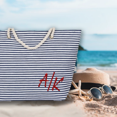 Τσάντα για Θάλασσα με κεντημένα Αρχικά, Embroidered