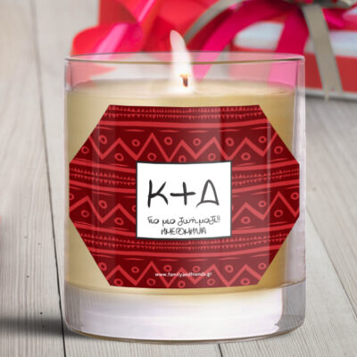 Κερί με Αρχικά για Επέτειο Προσωποποιημένο σε Ποτήρι