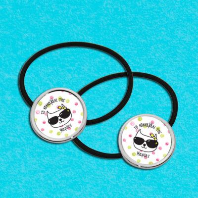 Λαστιχάκια για Μαλλιά με Γατούλα και Όνομα