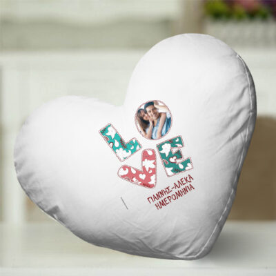 Love Μαξιλάρι Προσωποποιημένο Διακοσμητικό με φωτογραφία, ονόματα