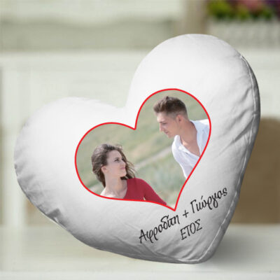 Διακοσμητικό Μαξιλάρι Προσωποποιημένο με φωτογραφία σε σχήμα καρδιάς