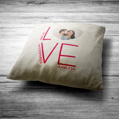 Μαξιλάρι Love Διακοσμητικό με Φωτογραφία, Ονόματα