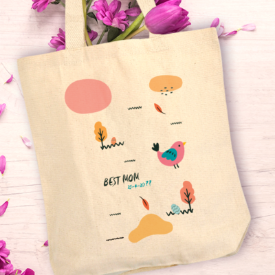 Τσάντα Αγορών με Όνομα, Ανοιξιάτικο Μοτίβο Οικολογική