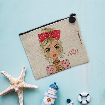 Πορτοφολάκι με σκίτσο για Γυναίκα, Προσωποποιημένο με Όνομα