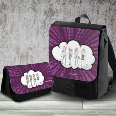 Σετ Σχολική Τσάντα Πλάτης με Κασετίνα με Όνομα για Κορίτσι