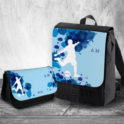 Σετ Σχολική Τσάντα Πλάτης με Σχολική Κασετίνα με Ποδοσφαιριστή