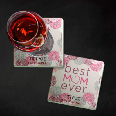 4 τμχ. Προσωποποιημένο Σουβέρ, Best Mom Ever, με Όνομα, Έτος