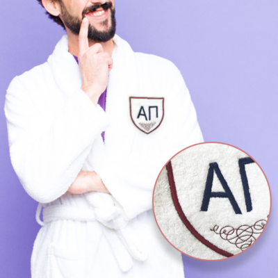 Μπουρνούζι Προσωποποιημένο με Κέντημα Αρχικά Ονόματος