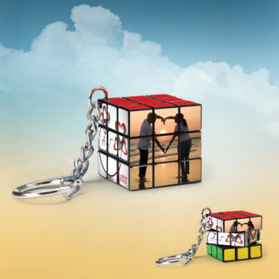 Μπρελόκ Κύβος Rubik προσωποποιημένος με φωτογραφία και αρχικά