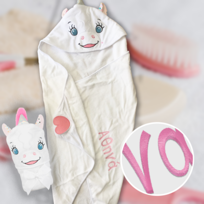 Βρεφικό Μπουρνούζι, Κάπα Μονόκερος με Κεντημένο Όνομα