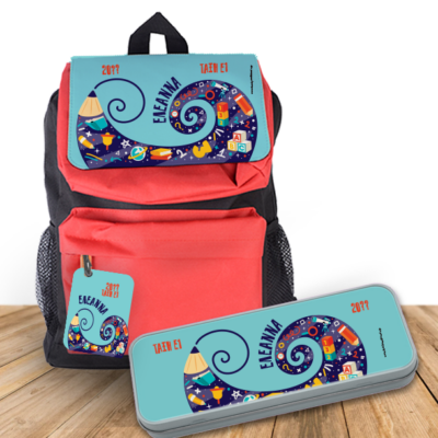 Σετ Τσάντα Πλάτης, Παγούρι, τάπερ φαγητού με όνομα