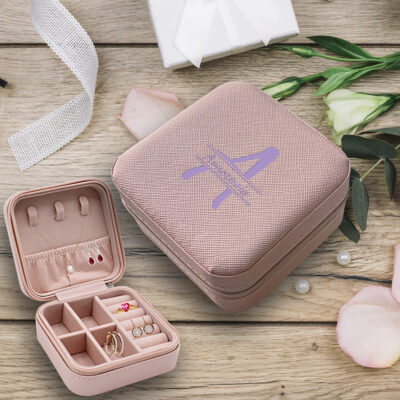 Θήκη κοσμημάτων για ταξίδι, μπιζουτιέρα με Αρχικά