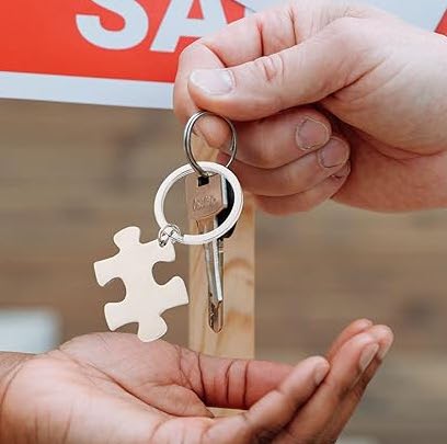 2 Μεταλλικά Μπρελόκ Παζλ με Χάραξη Όνομα για Ζευγάρια - Image 2