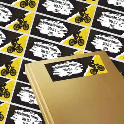 Αυτοκόλλητες Ετικέτες Ποδήλατο για Βιβλία με Όνομα