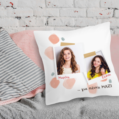 Μαξιλάρι Διακοσμητικό με 2 Φωτογραφίες, Ονόματα