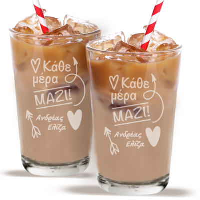 Μαζί, Σετ 2 Ποτήρια για Χυμό, Νερό με Ονόματα