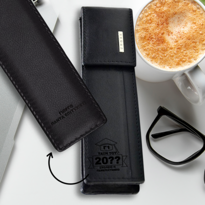 Για 2 στυλό Θήκη CROSS Δερμάτινη με Ονόματα