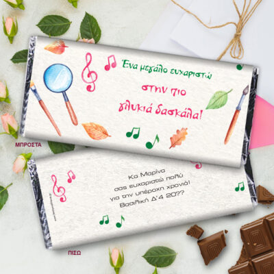 Σοκολάτα για δασκάλους με εκτύπωση Ονόματα, Μήνυμα