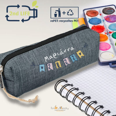 Σχολική Κασετίνα βαρελάκι από ανακυκλωμένο PET με Όνομα