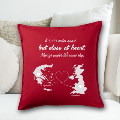 Μαξιλάρι για καναπέ με τοποθεσίες, μήνυμα